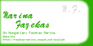 marina fazekas business card